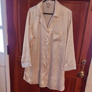 Jones New York Light Beige Satin Nightshirt